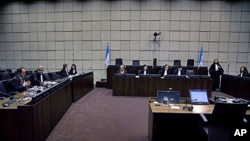 Overview of the courtroom of the Special Tribunal for Lebanon (STL) in The Hague, which is investigating the 2005 assassination of former Lebanese Prime Minister Rafik Hariri Netherlands, January 14, 2011