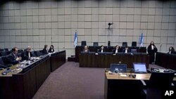 Overview of the courtroom of the Special Tribunal for Lebanon (STL) in The Hague, which is investigating the 2005 assassination of former Lebanese Prime Minister Rafik Hariri Netherlands, January 14, 2011