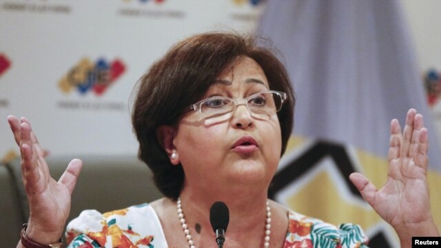 Tibias Lucena, presidenta del CNE de Venezuela.