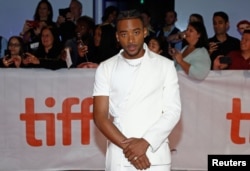 Actor Algee Smith arrives for the world premiere of The Hate U Give at the Toronto International Film Festival (TIFF) in Toronto, Canada, Sept. 7, 2018.