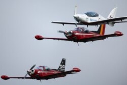 Belgian-British pilot Zara Rutherford, 19, arrives at Kortrijk-Wevelgem Airport after a round-the-world trip in a light aircraft, becoming the youngest female pilot to circle the planet alone, in Wevelgem, Belgium, January 20, 2022. (REUTERS/Pascal Rossignol)