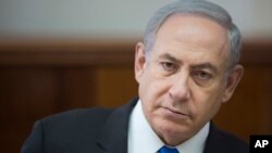 以色列內塔尼亞胡總理5月7日在耶路撒冷的內閣會議中。