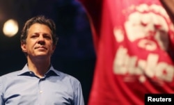 Brazil's Workers Party presidential candidate Fernando Haddad attends a rally in Rio de Janeiro, Brazil Oct. 1, 2018.