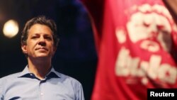 Brazil's Workers Party presidential candidate Fernando Haddad attends a rally in Rio de Janeiro, Brazil Oct. 1, 2018. 