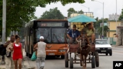 Konjske kočije zamenjuju autobuse na ulicama Havane zbog nestašice bezina.