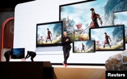 Google vice president and general manager Phil Harrison speaks during a Google keynote address announcing a new video gaming streaming service named Stadia at the Gaming Developers Conference in San Francisco, California, U.S., March 19, 2019.