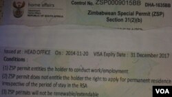 Gwaro reZimbabwe Special Permit, kana kuti ZSP