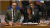 خانم هیلی گفت این اولین بار است که او از حق وتوی آمریکا در شورای امنیت سازمان ملل استفاده می کند. 