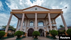 A view of the City Hall of El Paraiso built by Alexander Ardon, a cattle rustler turned narcotrafficker turned mayor who ruled this corner of Honduras, in El Paraiso, Honduras July 24, 2021.