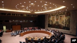 The United Nations Security Council conducts a meeting on small arms, Sept. 26, 2013 at U.N. headquarters in New York.