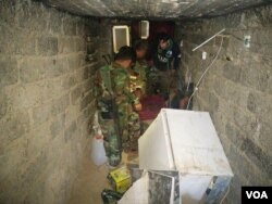 Islamic State militants left supplies and food in the tunnels when they fled in Tarjala in the Kurdish region of northern Iraq, Oct. 29, 2016. (H. Murdock/VOA)