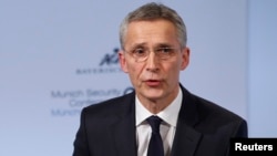 Gneralni sekretar NATO-a, Jens Stoltenberg, govori na Minhenskoj bezbednosnoj konferenciji u Minhenu, Nemačka, 16. februrara 2018.