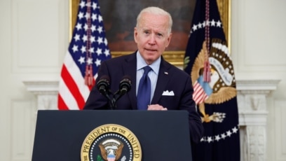 Tổng thống Mỹ Biden phát biểu ở Nhà Trắng hôm 4/5 về việc tiêm vắc-xin ngừa Covid-19.