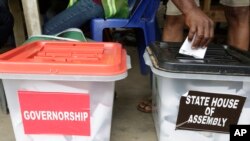 A man casts a ballot in Lagos, Nigeria. (File) 