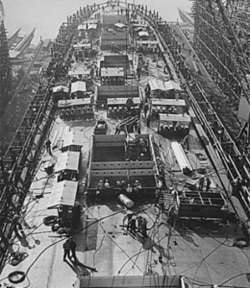 A wartime shipbuilding center in the United States