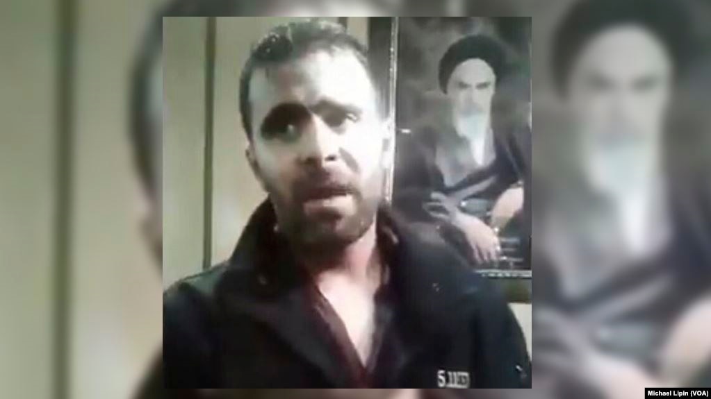 A Tehran boysâ school staffer identified as Mohammad Hossein Haerizadeh is seen in a screen grab of a video sent to VOA Persian by the family members of the students.