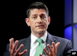 House Speaker Paul Ryan of Wisconsin, answers questions during an interview at the Associated Press bureau in Washington, Sept. 13, 2017.