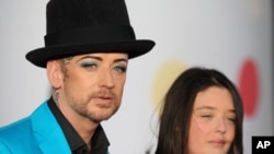 Boy George seen arriving at the BRIT Awards 2013 at the o2 Arena on Feb. 20, 2013, in London.