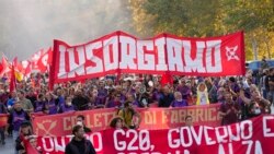 30 Ekim 2021 - Roma'da, iki gün sürecek G20 Zirvesi çeşitli çevreci ve hak savunucusu gruplar tarafından protesto edildi