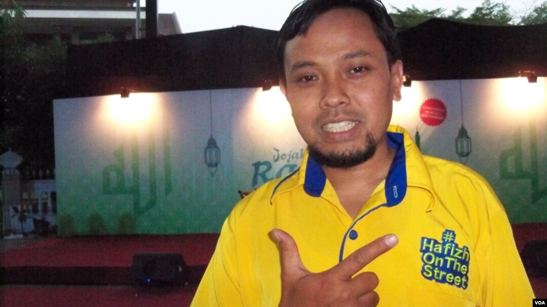 Koordinator "Hafizh On The Street" Jakarta, Muhammad Habiburrahim Toha (foto: VOA/Nahaba).