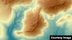 Terrain in the mountains to the north of Angkor. (Courtesy image of The Cambodian Archaeological Lidar Initiative)