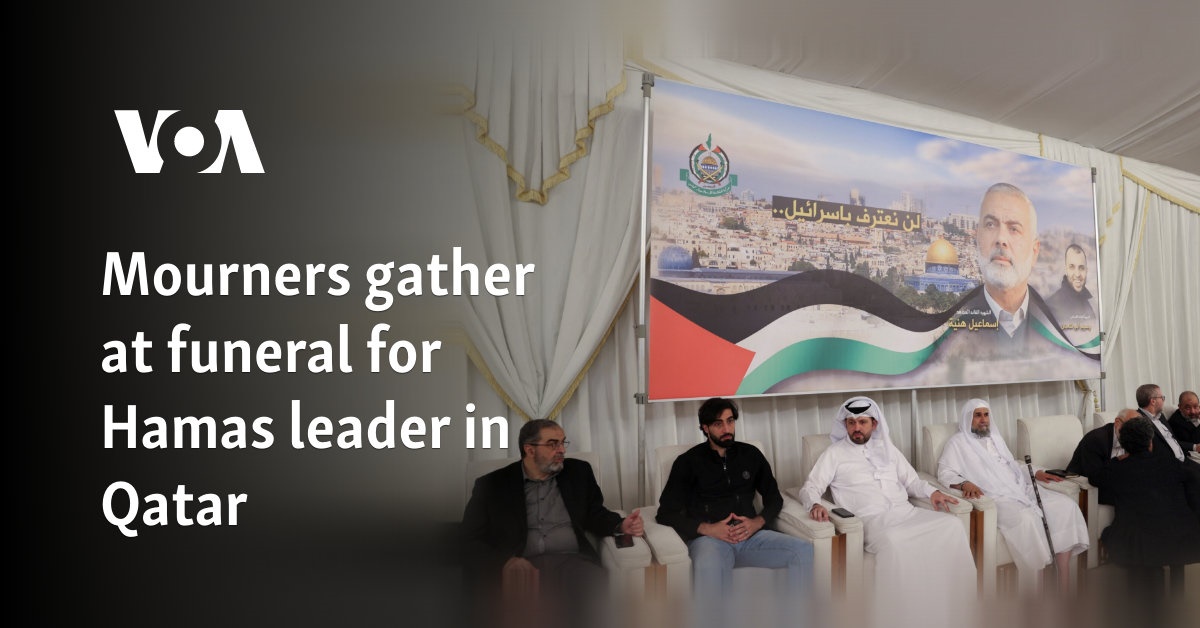 Mourners gather at funeral for Hamas leader in Qatar