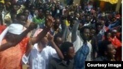 The Ethiopian government's renewal of a MIDROC mining license sparks protests in the country's south, including in the Oromia region's town of Goro Dola, May 3, 2018. (Courtesy photo)