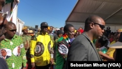 President Emmerson Mnangagwa is calling for a peaceful election from which he said all Zimbabweans can prosper. In the file photo, on June 9, 2018 he is at a Zanu PF rally in Mutoko, about 200km east of Harare.