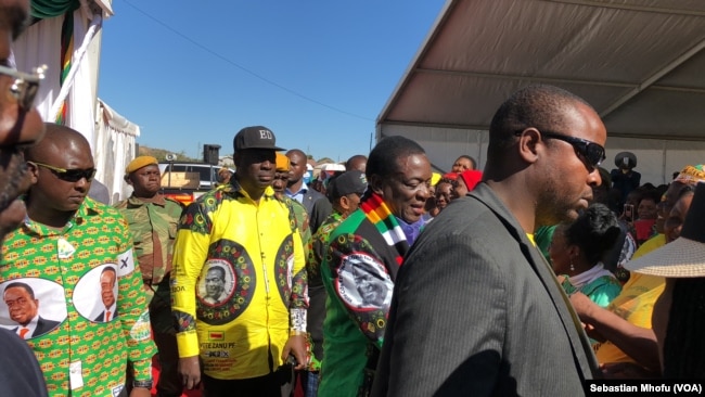 President Emmerson Mnangagwa is calling for a peaceful election from which he said all Zimbabweans can prosper. In the file photo, on June 9, 2018 he is at a Zanu PF rally in Mutoko, about 200km east of Harare.