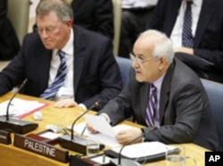 Riyad Mansour, Permanent Observer of the Mission of Palestine to the United Nations, addresses the Security Council meeting on the situation of the Middle East including the Palestinian question, July 26, 2011