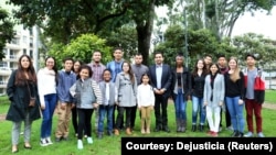 The group of plaintiffs aged 7 to 26 who filed a climate change lawsuit against the Colombian government, Jan. 29, 2018. 