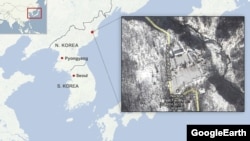 The location of the nuclear test site in North Korea.