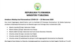 Rwanda Corona Virus
