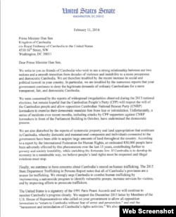 Seven U.S. Senators sent a letter to Cambodia’s Prime Minister Hun Sen voicing their concerns about human rights, Cambodian observers see a deteriorating political situation inside the country.