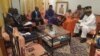 Visite de la délégation de l'ONU au domicile de Nicéphore Dieu Donnée Soglo, à Cotonou, le 22 mars 2019. (VOA/Ginette Fleure Adandé)