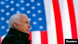 U.S. Republican presidential nominee Senator John McCain (R-AZ) speaks at a campaign rally in Defiance, Ohio October 30, 2008.