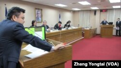 台灣立法院外交及國防委員會12月14號質詢的情形（美國之音張永泰拍攝）