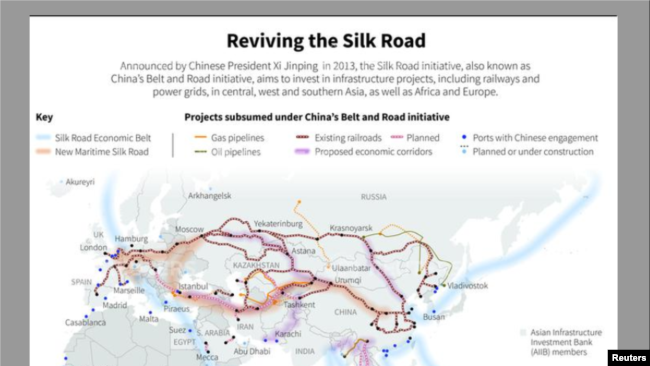中国一带一路建设发展展示图（路透社）