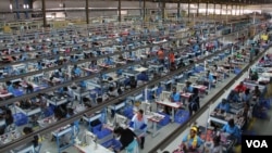 The interior of George Shoe Factory, located in the industrial zone of Addis Ababa, Ethiopia. (VOA)