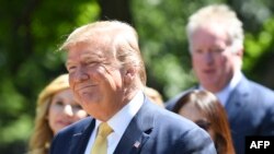 El presidente de Estados Unidos, Donald Trump, habla durante un evento en el Jardín de Rosas de la Casa Blanca en Washington.