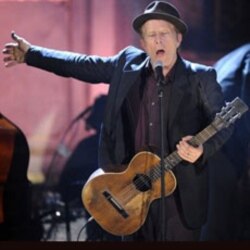 Inductee Tom Waits performs at the Rock and Roll Hall of Fame induction ceremony March 14, 2011, in New York