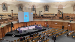 An international people's tribunal on Iran's alleged atrocities in its November 2019 crackdown on nationwide protests opens in London's Church House conference center on Nov. 10, 2021. (VOA Persian/Kevin Nha)