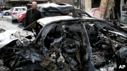 지난 21일 시리아 밥 투마 지역의 경찰서 인근에서 일어난 차량폭탄 테러. 