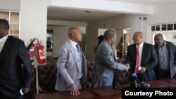 FILE: Tsvangirai and Welshman Ncube soon after signing Memorandum of Understanding. (Picture: MDC-T)