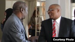 Tsvangirai and Welshman Ncube soon after signing Memorandum of Understanding. (Picture: MDC-T)