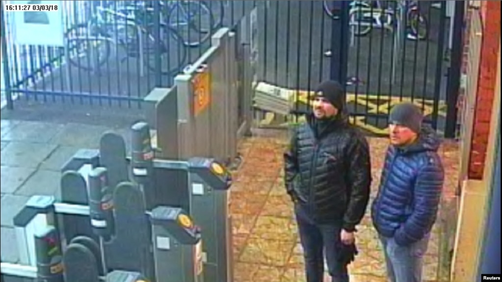 Александр Петров и Руслан Боширов в Солсбери, Великобритания. 3 марта 2018 г.