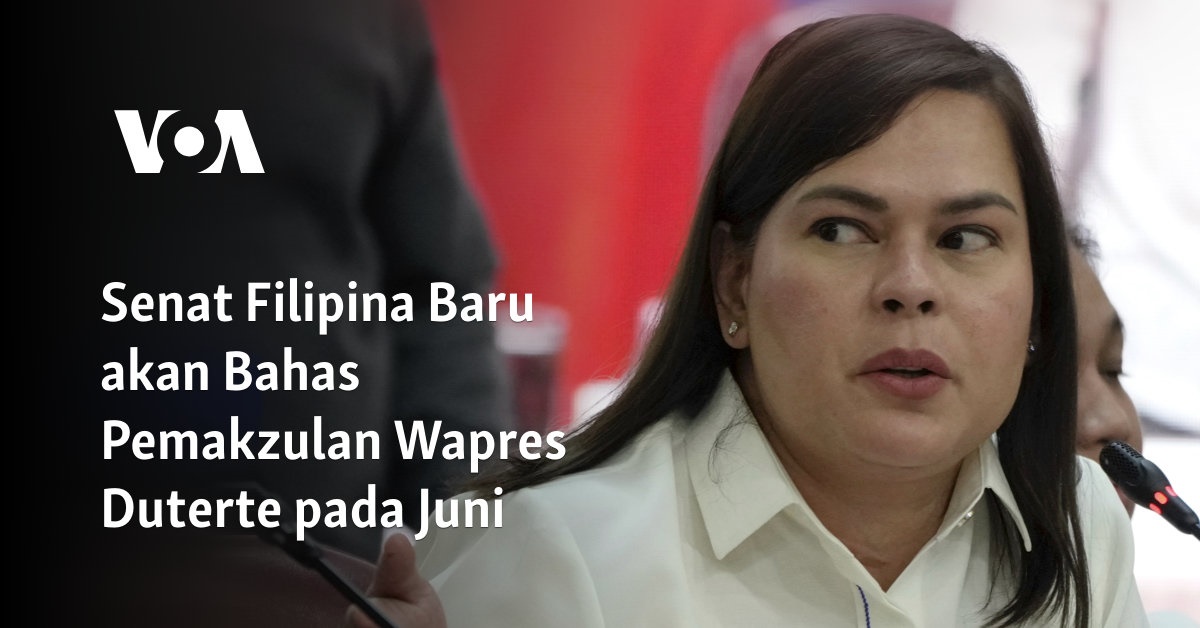 Senat Filipina Baru akan Bahas Pemakzulan Wapres Duterte pada Juni