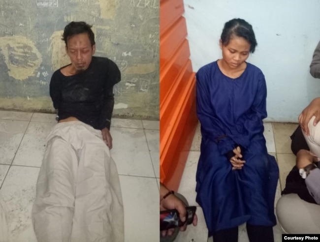 Tersangka penyerang Wiranto, Syahrial Alamsyah alias Abu Rara (kiri) dan Fitria Diana. (Courtesy: sumber publik)