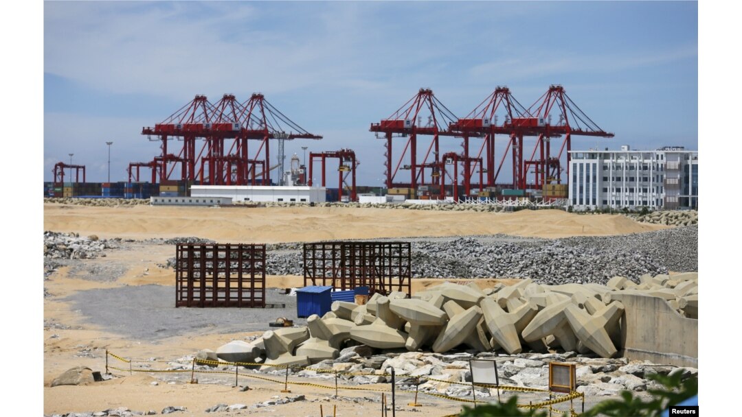 FILE - The China-funded "Colombo Port City" project, whose development had been suspended, is seen in Colombo, Oct, 19, 2015.