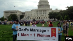 Anti-gay marriage rally outside Capitol Hill to support traditional marriage. (Photo by Diaa Bekheet)